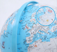 Globo Terráqueo 3D en Relieve con Base de Metal y PVC, Herramienta Educativa para Niños, Aprendizaje Temprano de Geografía