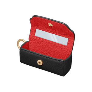 Mini estuche de almacenamiento de lápiz labial personalizado de lujo portátil, bolsa organizadora de maquillaje de cuero magnético de estilo para mujer con patrón de hilo de espejo - Product Image 1