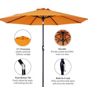 Sombrilla Plegable de Diseño Moderno Naranja para <span class=keywords><strong>Patio</strong></span> Exterior, Estructura de Acero con Recubrimiento en Polvo, Impermeable y Resistente al Viento, 1.35m, Sombrilla de Pesca - Product Image 3