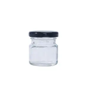 1.5 oz pots de miel Suppliers-1 oz 1.5 oz 2 oz Mini miel confiture conserves bocaux en verre avec couvercle à vis en métal