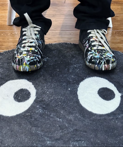 Chaussures de course de luxe sur mesure en cuir véritable blanc avec lacets, semelle extérieure en caoutchouc, pour l'entraînement d'automne, motif encre <span class=keywords><strong>graffiti</strong></span> éclaboussante, polyvalentes - Product Image 6