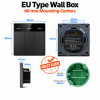 Interrupteur intelligent populaire avec écran LCD, Tuya WiFi, 2 interrupteurs muraux compatibles avec Smart Life, Alexa, Google Home