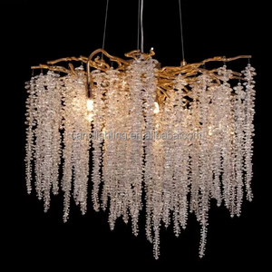 Nouveau Design Setaria forme Luxe Métal Cristal Automne Cascade Banquet Hall Art Décor Lustre Intérieur Suspension <span class=keywords><strong>Lampe</strong></span> Décorative - Product Image 1