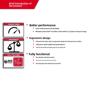   Martillo Rotatorio SDS Plus AVS de 26 mm, Inalámbrico, 18 V, con Motor sin Escobillas <span class=keywords><strong>M18</strong></span> BLH, para Perforar Concreto - Product Image 4