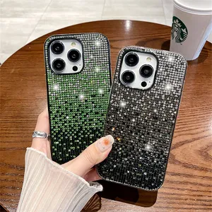 Luxe Bling Glitter Diamant Gradient Strass Téléphone étui pour <span class=keywords><strong>iphone</strong></span> 15 14 Pro Max 13 12 11 X XR XS 7 8 Plus <span class=keywords><strong>SE</strong></span> Couverture Souple - Product Image 2