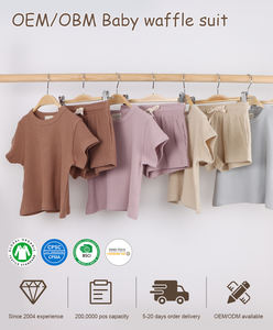 100% शुद्ध कपास वाफले शैली के लड़कों के कपड़े आकस्मिक आउटडोर ग्रीष्मकालीन टॉडलर बेबी शॉर्ट और गर्मियों के लिए शीर्ष 2 पीसी सेट - Product Image 5