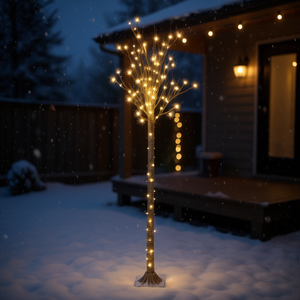<b>Christmas</b> <b>Tree</b> Willow Design 7 Ft 220 Led Warm White Indoor <b>Outdoor</b> Plug In Standing Base Plastic <b>Tree</b> - Product Image 2