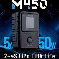 Chargeur intelligent ToolkitRC M450 AC 50W 5A 2-4S Lipo LiHV LiFe pour batteries de drones RC en métal