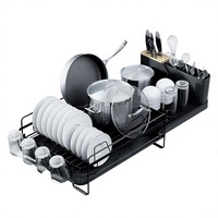 Égouttoir à vaisselle métallique sur pied, extensible, pour évier, organisateur de couverts, séchoir à tasses, étagère de rangement - Prix de gros