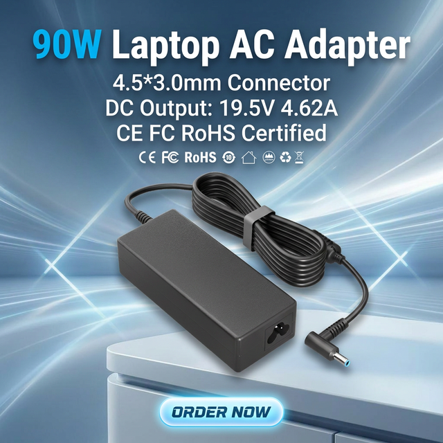 Wholesale Mini MOQ 19.5V 4.62A 90W DC AC Adapter 4.5x3.0mm Blue Tip Center Pin Laptop Power Charger for HP