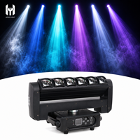 Projecteur LED à faisceau mobile 6x30W RGBW 4-en-1 à rotation infinie avec effet pixel double face DMX512 RDM pour éclairage de scène DJ et événements