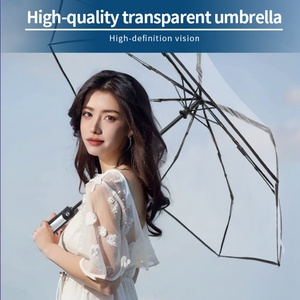 Nouveau parapluie personnalisé de 21 pouces en matériau EVA, parapluie transparent pliable en 3 sections pour enfants, parapluie compact mini résistant au vent - Product Image 2