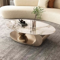 Table basse ovale en résine de luxe moderne minimaliste durable et écologique de haute qualité pour salon et usage domestique