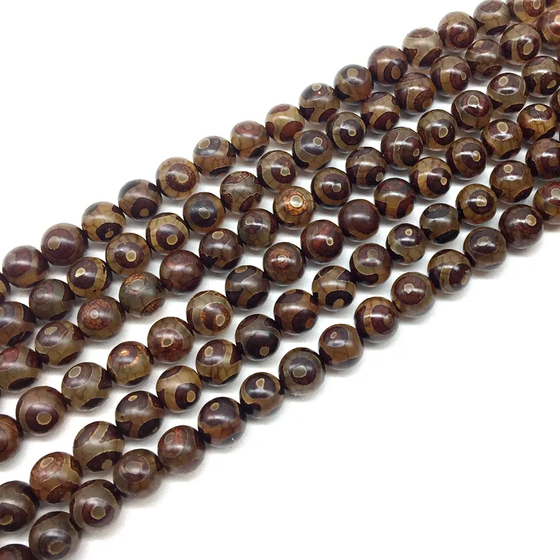 Yanqi — perles de pierres précieuses naturelles <span class=keywords><strong>Dzi</strong></span> en Agate, autres pour la fabrication de bijoux, baril givré, forme ovale et ronde, tibétaines, DIY, 2019