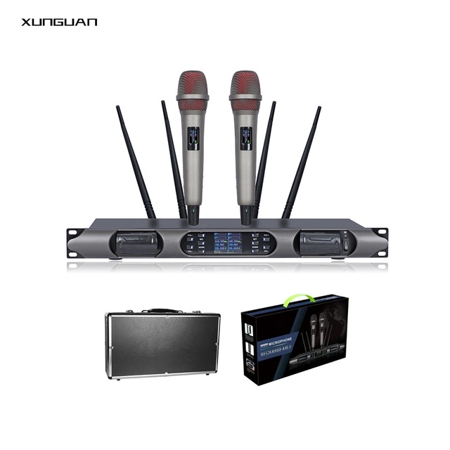 CD-12 Rechargeable Battery 2 Channel Professional Wireless Microphone Handheld Type-C Harging Conference/Singing/ Karaoke/Church