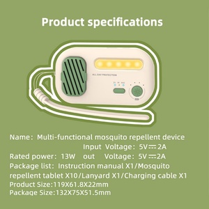 Répulsif Moustiques Multifonctionnel USB à Ondes Lumineuses Électriques, Éclairage Extérieur, Batterie Externe d'Urgence - Product Image 5