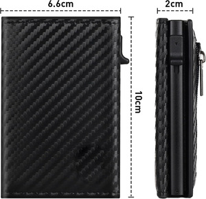 Portefeuilles en cuir véritable avec logo personnalisé, RFID intelligent, portefeuilles à ouverture automatique, portefeuilles fins, porte-cartes pour homme - Product Image 2