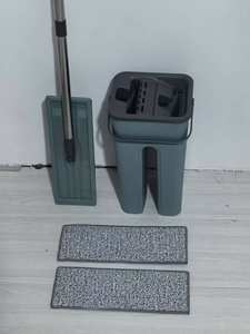 Ensemble serpillière et seau mains libres pour <span class=keywords><strong>tablette</strong></span>, avec système de torsion, manche plat <span class=keywords><strong>en</strong></span> acier inoxydable et serpillière allongée pour sols <span class=keywords><strong>en</strong></span> <span class=keywords><strong>bois</strong></span> - Product Image 3