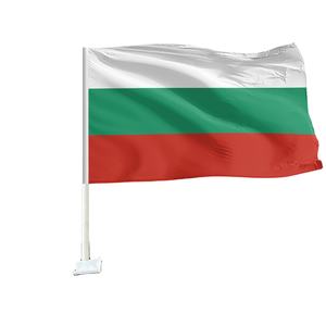 Produits de vente chaude personnalisés 12*18 pouces 100% polyester les couleurs vives ne doivent pas se déchirer <span class=keywords><strong>drapeau</strong></span> de fenêtre de voiture bulgare solide et durable - Product Image 1