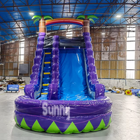 Château gonflable personnalisé de 15 pieds, 20 pieds, 30 pieds, grand toboggan aquatique gonflable géant d'extérieur pas cher avec piscine pour adultes et enfants