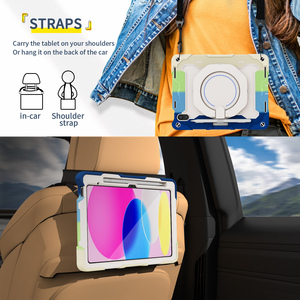 Étui pour tablette en silicone rose arc-en-ciel avec fente pour stylo pour enfants d'âge scolaire, antichoc, 10,9 pouces (10e génération), housse pour <span class=keywords><strong>iPad</strong></span> 10 - Product Image 5