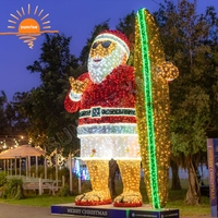 Nouveau design de motif lumineux 3D de Noël pour extérieur, affichage commercial LED de Père Noël et de Mère Noël pour les projets de décoration urbaine