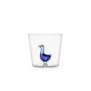 Vaso Oca Blu Animal Farm de Vidrio para Bebidas, 200 ml, Diseño Decorativo de Pato - Product Image 1