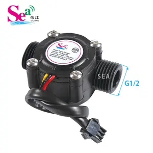 SEA YF-S201B G1/2 Black Color Plastic Water Flow Sensor POM Material liquid level magnetic water flow meter