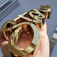 Logo en lettres métalliques personnalisées 3D non éclairées en acier inoxydable, enseigne en lettres creuses pour magasin, entreprise, réception