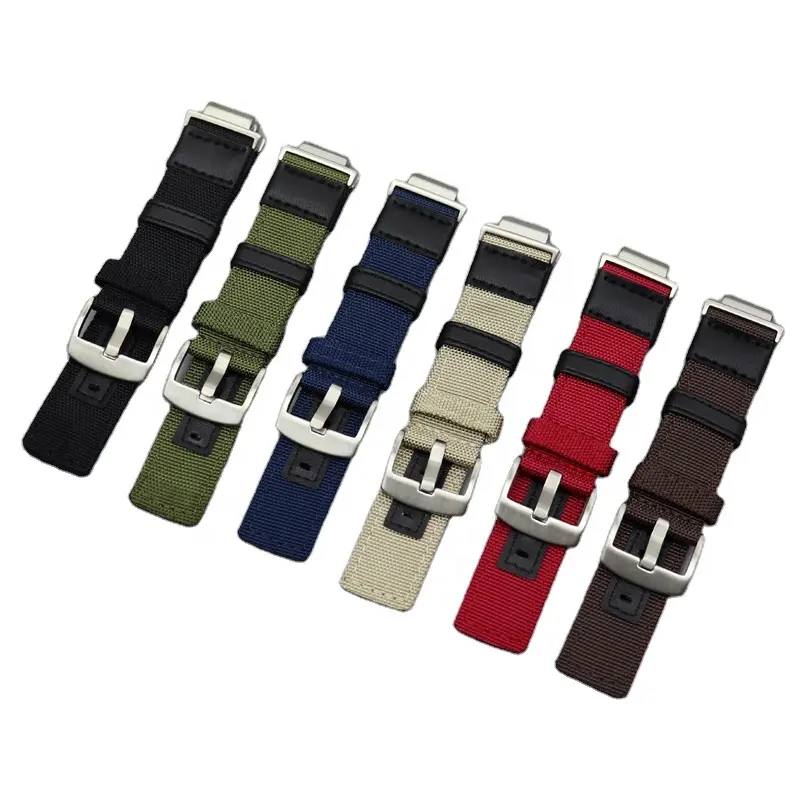 Leather nylon watch band for GA2100 modified watch band 22 with metal connected fashion replacement wrist band