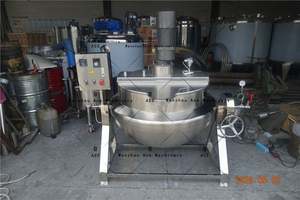 Caldera de vapor de Gas Industrial Ace 500 Ltr, nuevo agitador de cabezales múltiples, hervidor de cocina de doble pared con colador - Product Image 2