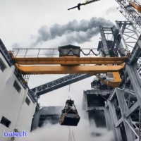 Mesin PLC Crane Overhead Double Girder Efisiensi Tinggi Kapasitas 3.2-50 Ton Kontrol Lantai+Remote untuk Penanganan Material Curah