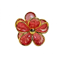 Pinces à cheveux pour femmes en PVC avec fleurs brillantes, 7,5 cm, grand bord doré, maintien solide, accessoires pour cheveux brillants pour tous les jours et la Saint-Valentin