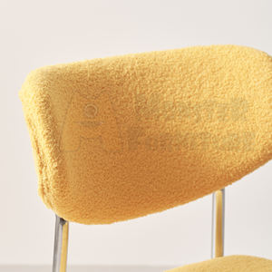 Silla de Día Moderna para Restaurante, Silla Comercial para Cafetería, Tapizada en Tela Bouclé Suave, Compacta, Cómoda, Apilable, Sin Herramientas - Product Image 3
