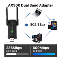 Adaptador WiFi6 y BT 5.4 AX900, Dongle USB WiFi sin Controladores, Adaptador Inalámbrico de 2.4 y 5 GHz, Baja Latencia, Dongle Combinado Portátil