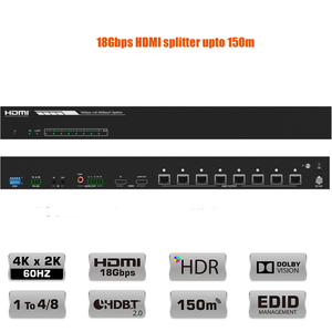 1x8 4K <span class=keywords><strong>HDMI</strong></span> hdbaset Splitter phân phối khuếch đại bao gồm 8 RX tối đa 150m cho rạp hát tại nhà hệ thống - Product Image 6