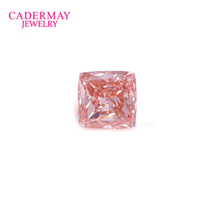Cadermay Jewelry Pink Princess Cut Lab Grown Diamond 1ct 2ct 3ct For Jewelry Making - Product Image 1
