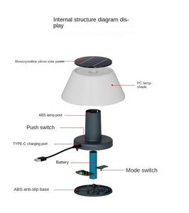 Offre Spéciale Lampe de table à LED de haute qualité rechargeable pour l'extérieur, le jardin et le patio. - Product Image 3