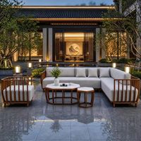 Ensemble de canapés d'extérieur en alliage d'aluminium Cunhe I, mobilier de maison pour hôtel/club-house/villa/jardin, canapé de loisirs et table basse combinés