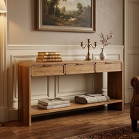 Ensemble de meubles de salon modernes et luxueux, table d'entrée, console en bois de noyer avec 3 tiroirs