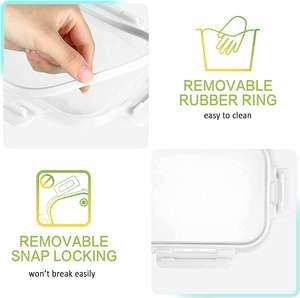 New <b>Glass</b> Food Storage <b>Containers</b> with Food Safe PP + Silicone <b>Lid</b> Modern Design Multifunction <b>for</b> Meal Prep - Product Image 5