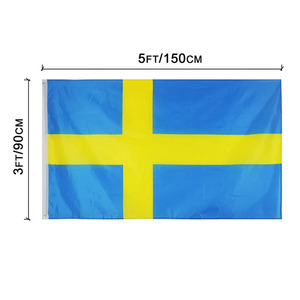 Banderas nacionales suecas de poliéster azul cruz amarilla 100% al por mayor Bandera de País de 3x5 pies Bandera de Suecia - Product Image 6