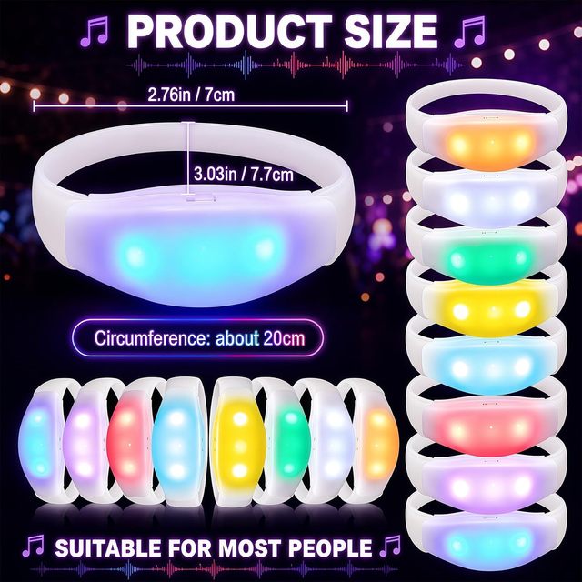 Radio Control Party Flashing Bracelet Remote Control LED Wristbands for Events