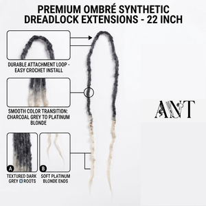 Extensions de cheveux synthétiques tressées au crochet Ombré de qualité supérieure, gris à blond, double extrémité, pour femmes - Product Image 3