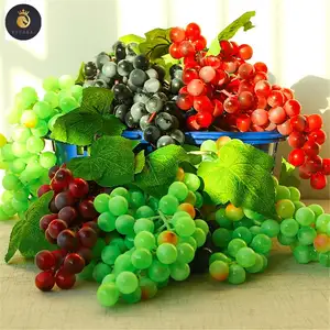 E474 Uvas artificiais de alta qualidade, frutas, toque real, ornamentos decorativos de uvas penduradas
