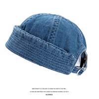 Casquettes de cowboy lavées en gros chapeaux de propriétaire roulés chapeaux de marin Hip Hop propriétaire roulé tout match chapeaux de peau de melon de rue vintage