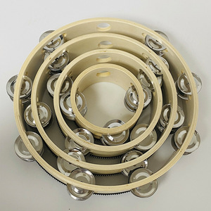 Tambourins à clochettes en bois double couche en gros, 4-10 pouces, tambours à main, percussion Orff pour mariages et églises - Product Image 3