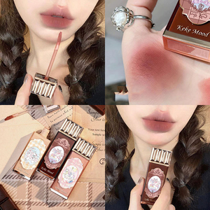 Keke Mood Chocolate Cloud <span class=keywords><strong>Lip</strong></span> Glaze Matte Mist Lipstick Impermeable Larga duración Mujeres Red <span class=keywords><strong>LipTint</strong></span> - Product Image 2