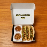 Cajas de Papel Kraft Desechables para Restaurantes con Logotipo Personalizado, Contenedor para Empacar Comida para Llevar, Caja para Tacos