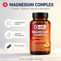 Complexe de magnésium personnalisé 8-en-1 en capsules 1000mg, absorption maximale, sans OGM, 90 unités pour les fonctions corporelles, adultes, OEM